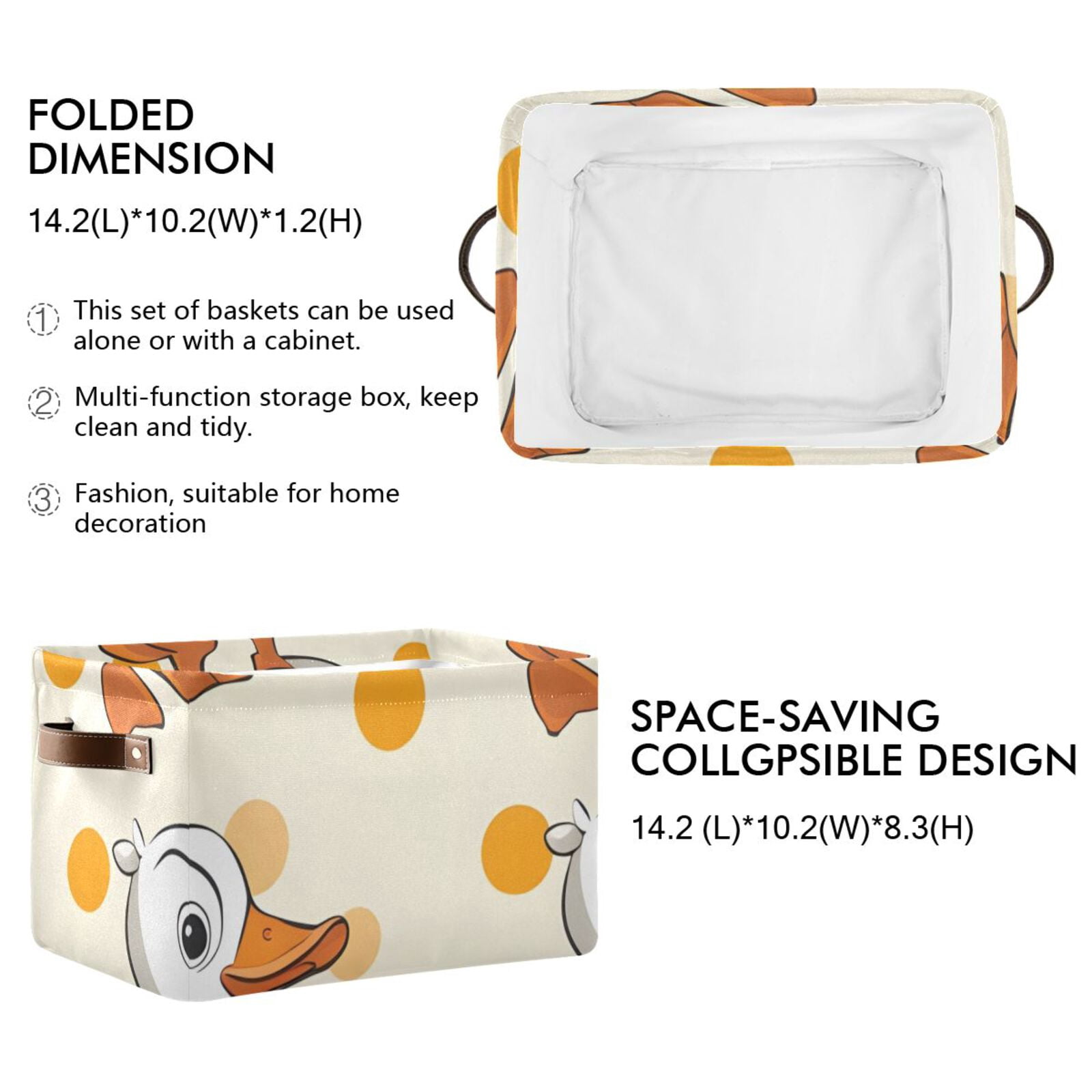 Cartoon Ducks Storage Bins Baskets With Handles Storage Box Clothes Organizer Organization Toys