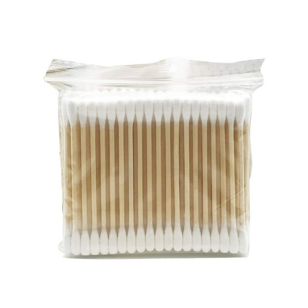 ZUARFY 100Pcs Double Tipped Cotton Swabs with Wooden Handle Biodegradable Cotton Buds Applicator