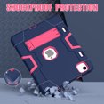 thumbnail image 2 of ELEHOLD for iPad Air 11 Inch Case 2024 Release, iPad Air 11 (M2) Case with Pencil Holder and Kickstand, Heavy Duty Shockproof Protective Cover,Navy+Rose, 2 of 7