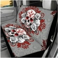 thumbnail image 3 of Binienty Gothic Skull Car Seat Covers Full Set with Coasters Keychain Seat Belt Pads Steering Wheel Cover Armrest Pad Headrest Covers 14 Pieces Vehicle Interior Set, 3 of 8