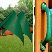 Gorilla Playsets Chateau Cedar Swing Set with Green Vinyl Canopy and Natural Cedar Posts
