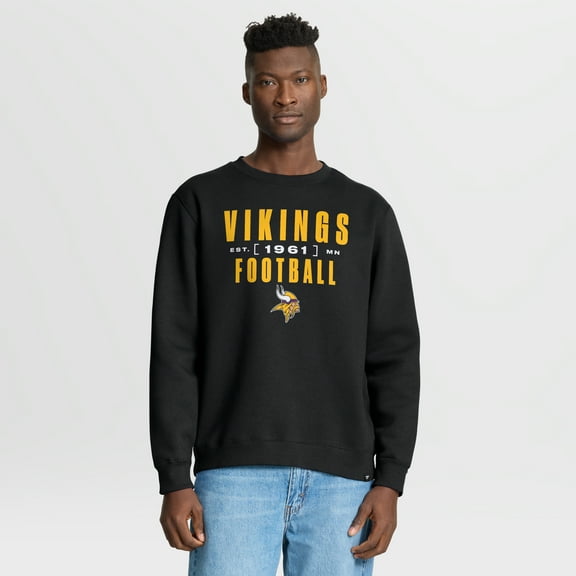 Men's Fanatics Black Minnesota Vikings Powerful Throw Legacy Pullover Sweatshirt