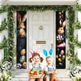 thumbnail image 2 of Happy Easter Door Banner 71x12 Inch Bunny Easter Door Porch Signs Eggs Rabbits Hanging Door Sign Welcome Hanging Flag for Wall Yard Garden Decor, 2 of 7