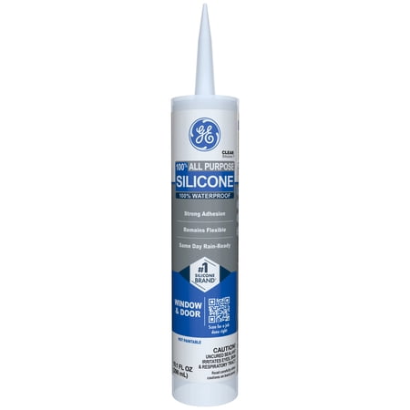GE Silicone 1 All Purpose Sealant Window & Door, Pack of 1, Clear 10.1 fl oz Cartridge