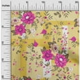 thumbnail image 2 of oneOone Silk Tabby Yellow Fabric Asian Floral With Geometrical Texture Sewing Fabric By The Yard Printed Diy Clothing Sewing Supplies 42 Inch Wide, 2 of 4