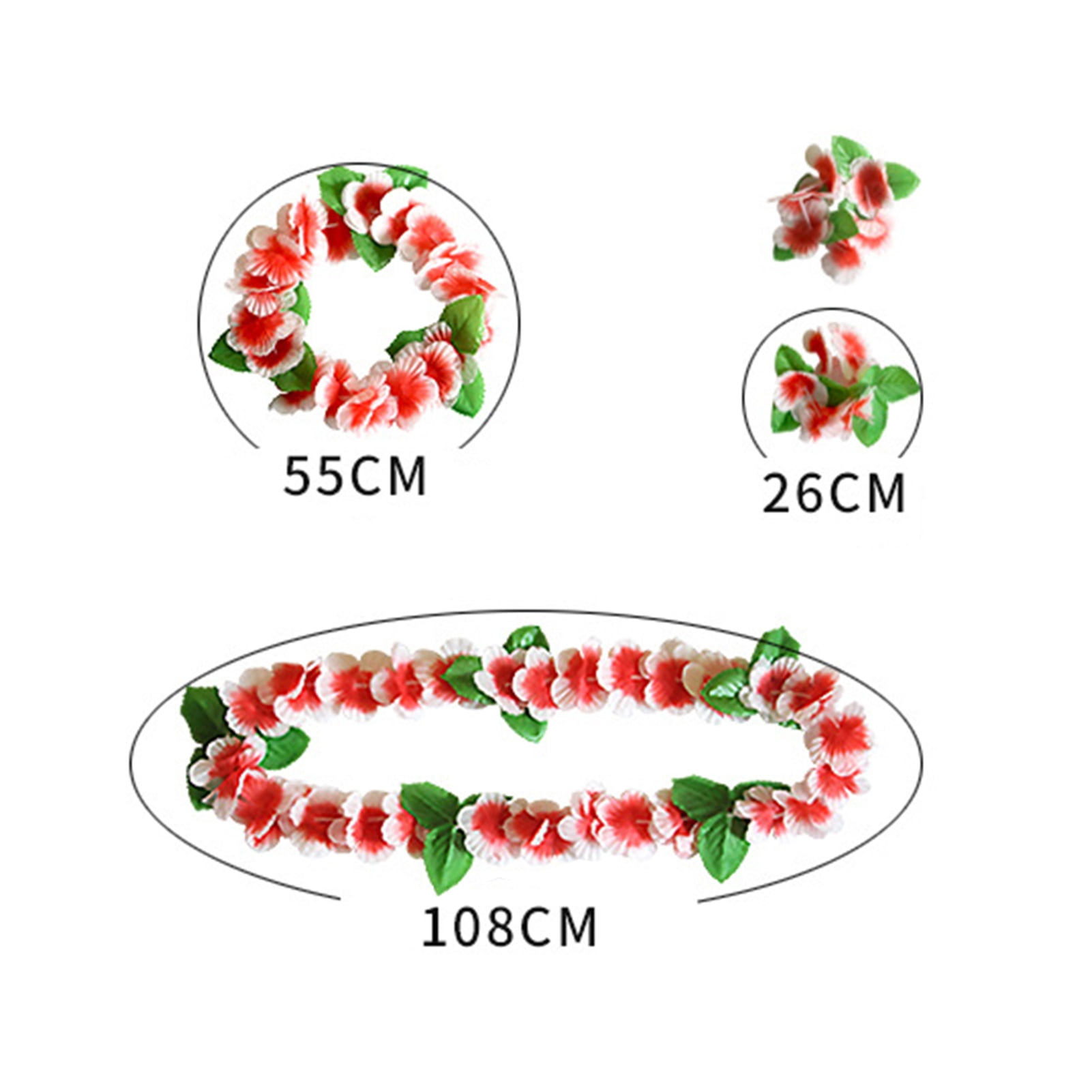 8-teiliges Hawaiianisches Hula-Set – Mit Grasrock, Blumen-Lei, Sonnenbrille, Haarband & Armbändern Für Mottopartys