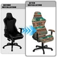 thumbnail image 5 of Jiueut Aztec Tribal Geometric Leopard Print Gaming Chair Cover Set of 4, Stretch Desk Chair Covers with 2 PCS Armrest Cover Removable Computer Chair Slipcovers Anti Dust Furniture Protector, 5 of 7