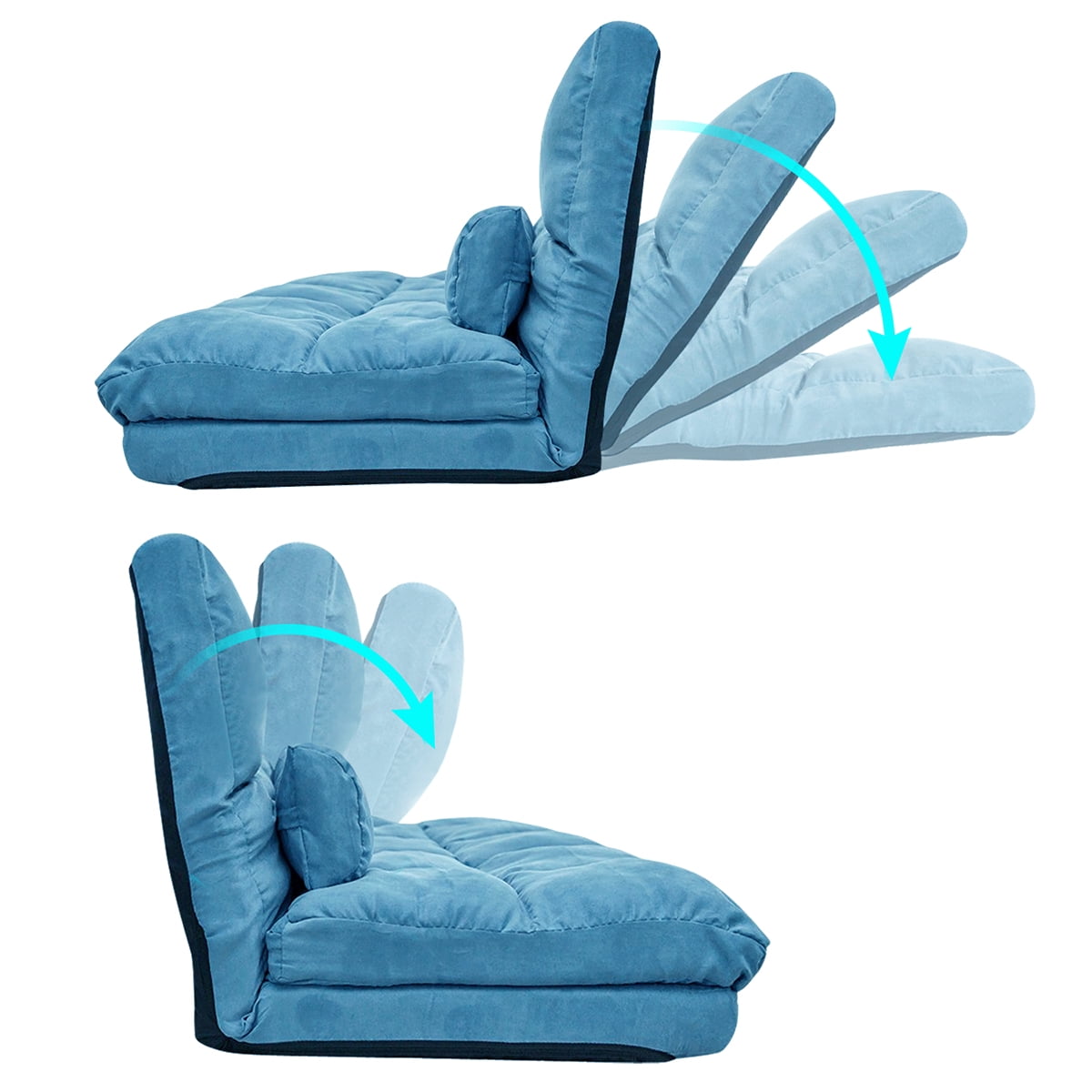 Kepooman Adjustable Folding Lounge Sofa Bed with 2 Pillows for Living Room, 70.86" x 45.67", Blue Kepooman Adjustable Folding Lounge Sofa Bed with 2 Pillows for Living Room, 70.86" x 45.67", Blue