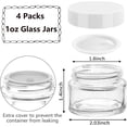 thumbnail image 4 of 4 count Glass  Jars with White , 1 OZ Travel Container Round Glass Jars with Inner Liners & 2 count Spatulas, Makeup Sample Container Storage for DIY Making , Cream, Ointments, 4 of 6
