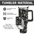 thumbnail image 4 of Halloween Goth Skull 40oz Tumbler Cup with Handle and Straw, Black Witch Gifts for Women Men, Holiday Stainless Steel Insulated Water Bottle 1PC, 4 of 6