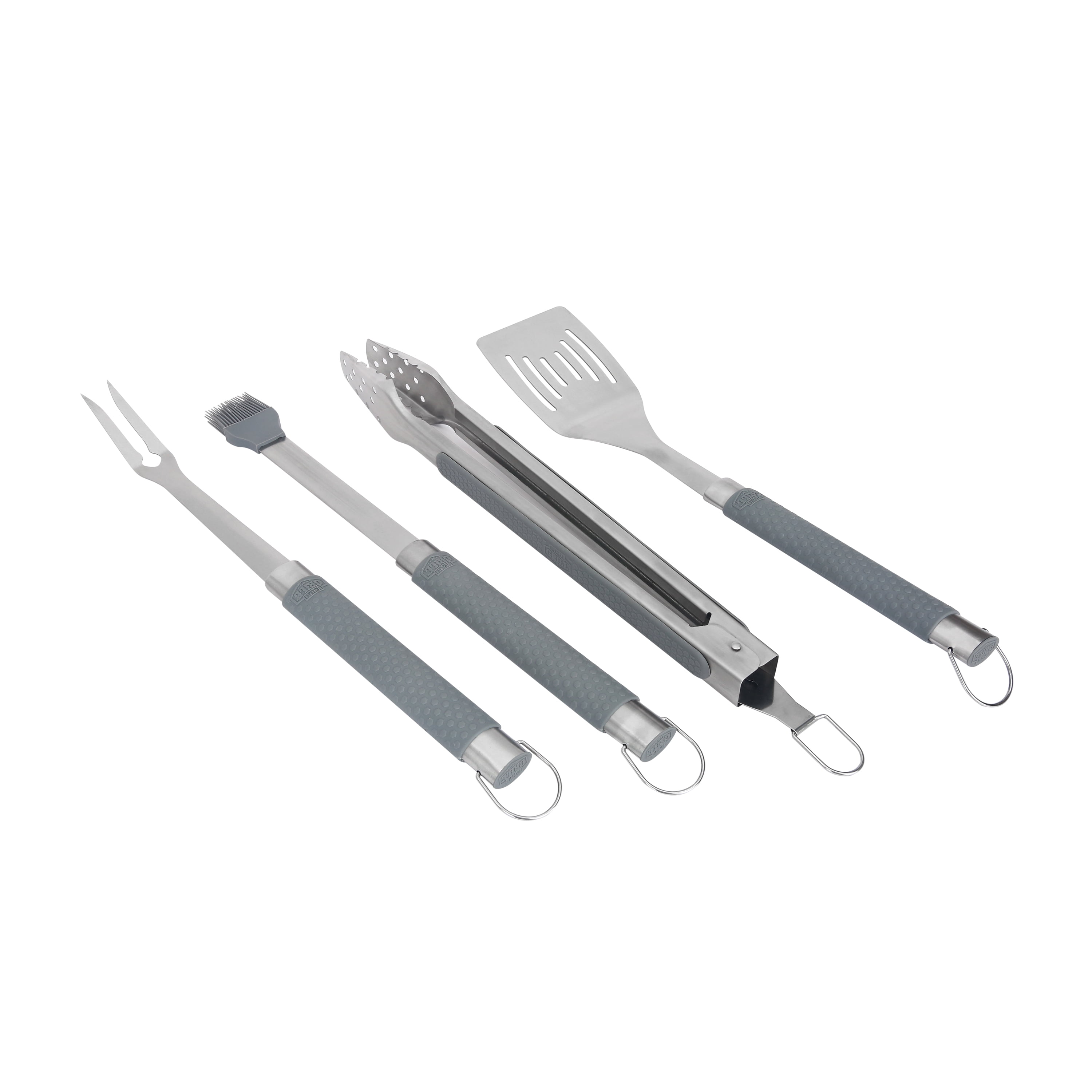 Stainless Steel 4-piece BBQ Tool Set with Soft Grip Handles