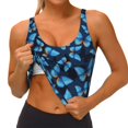 thumbnail image 4 of Lsque Blue Butterfly Printed Women'S Sports Bra, Compression, Moisture Wicking, High-Impact Sports Bra For Women,Supportive sports bra-, 4 of 9