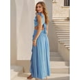 thumbnail image 3 of Women's Cutout Ruffled Cap Sleeve Maxi Dress for Summer Party Occasion with 60% Polyester 40% Nylon Sleek Look, 3 of 17