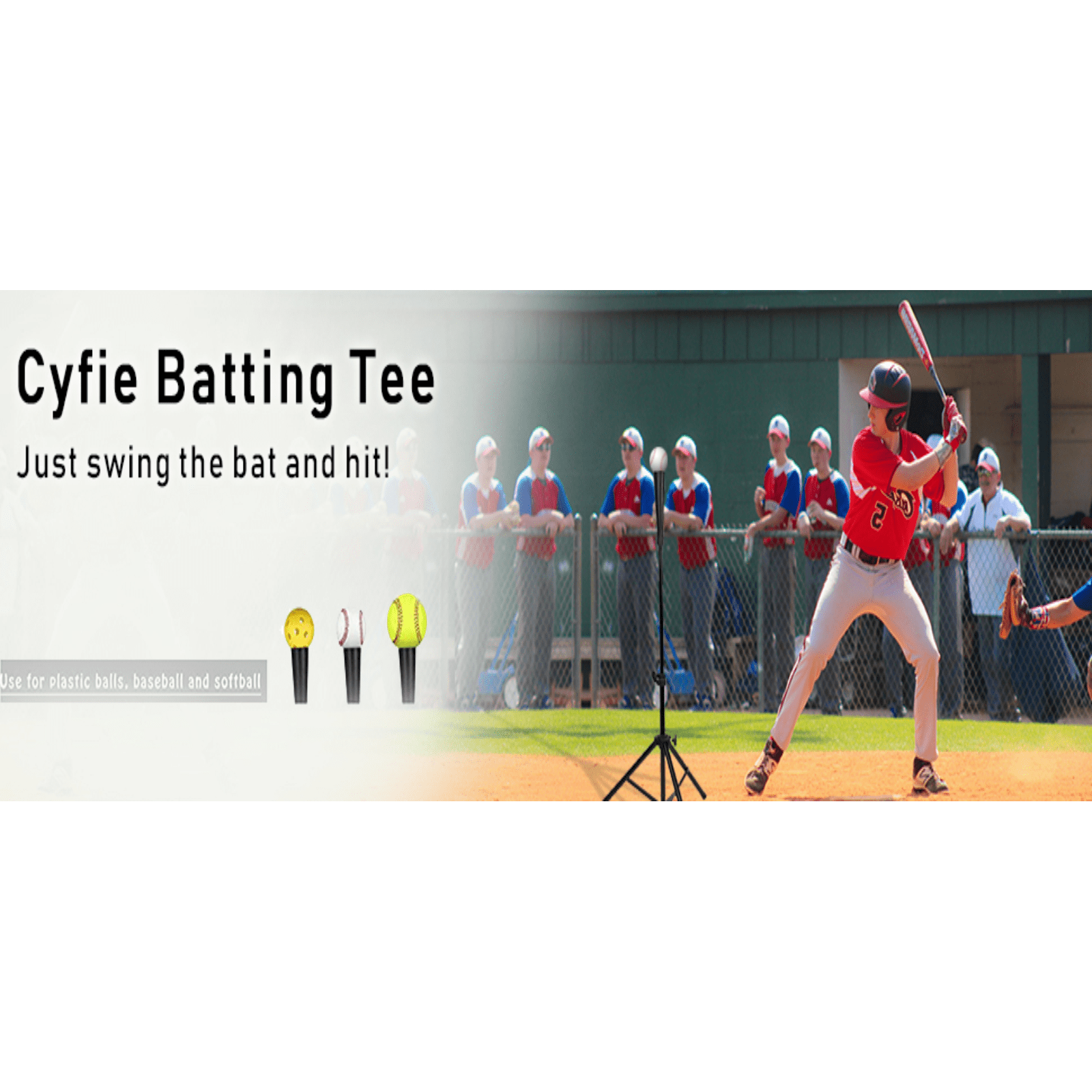 Softball Baseball Tee Batting Tee for Kids Teen Adult Youth Hitting Tee Ball Stand 29.5 in 44.5 in Cyfie