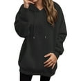thumbnail image 4 of Sweatshirt for Women Women's Solid Color Sweatshirt Women's Casual Pullover Hoodie Soft Comfortable Long Sleeve Solid Color Drop Shoulder Sweatshirt For Everyday Wear, 4 of 7