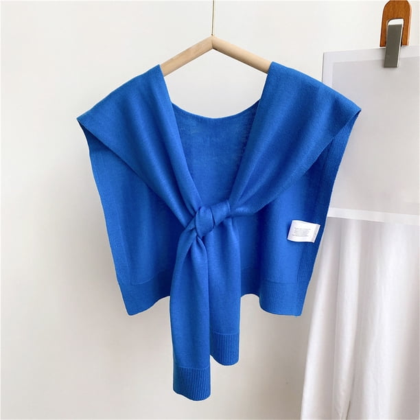 Chal pequeño de punto de color liso para mujer, abrigo para primavera y otoño, chal camisero para mujer