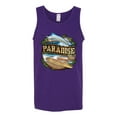 thumbnail image 2 of Wild Bobby, Paradise Surf Shack Marlin Pop Culture Mens Graphic Tank Top, Purple, Small, 2 of 3