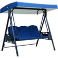 thumbnail image 1 of Swing Canopy Replacement Waterproof UV Resistant Polyester Cover, Outdoor Swing Sun Shade Awning for 2-3 Seater, Patio Backyard Garden Porch Furniture Protector (Blue), 1 of 6