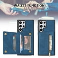 thumbnail image 4 of Dteck Case for Samsung Galaxy S22 Ultra, Zipper Card Holder for Women Wallet Case for Girls Cute Folio Flip Cute Slim Leather Wallet Back Magnetic Closure Phone Cases, Blue, 4 of 8
