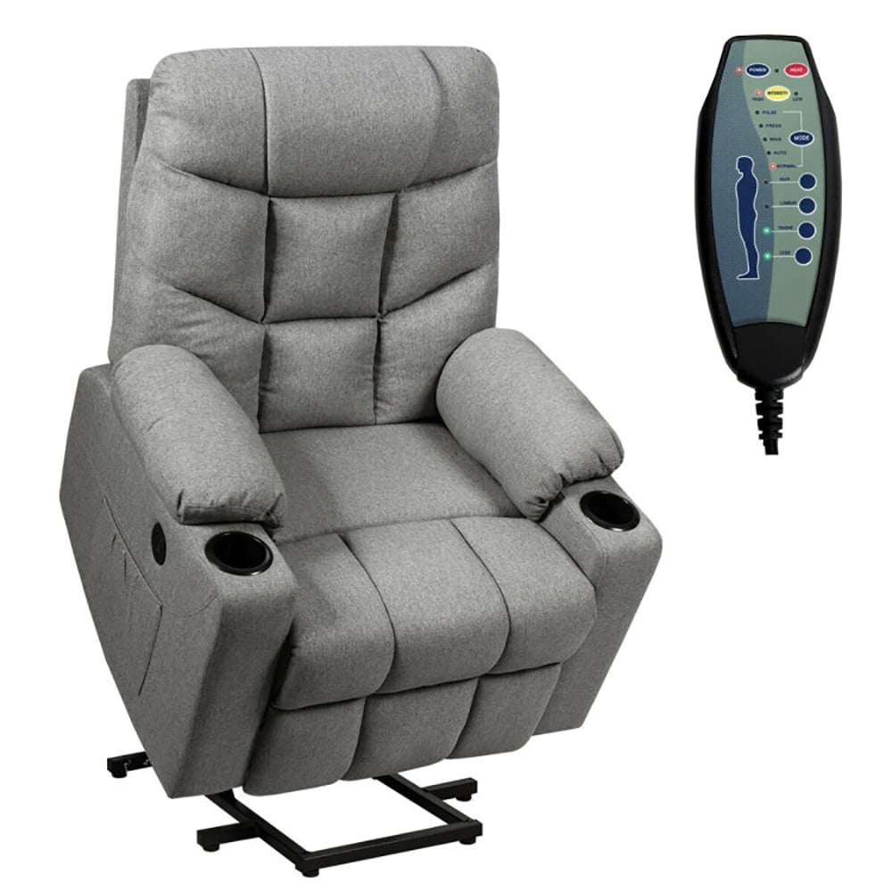 Finihen Massage Recliner Sofa, Electric Recliner Chair, Electric Power Lift Recliner Massage Sofa, for Living Room, Bedroom, Light Gray Finihen Massage Recliner Sofa, Electric Recliner Chair, Electric Power Lift Recliner Massage Sofa, for Living Room, Bedroom, Light Gray