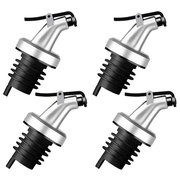 JDEFEG Useful Gadgets Olive Oil Bottle Mouth Bottle Stopper Dispenser Pourer Flip Top Stopper Kitchen Tool Oil Pourer Small Cork Bottles Glass Abs Silicone Black