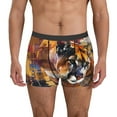 thumbnail image 1 of Balery Abstract Lion Painting Calzoncillos bóxer para hombre, ropa interior de algodón suave y transpirable con cinturilla de nailon-X-Large, 1 of 5