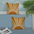 thumbnail image 3 of Summer Outdoor Pillow Covers 18x18 Inch 2 Pcs Mustard Yellow Orange Sunshine Decor Throw Pillows Boho Abstract Sun Farmhouse Holiday Decoration Pillowcase Linen Cushion Cover for Couch Sofa Bed, 3 of 6