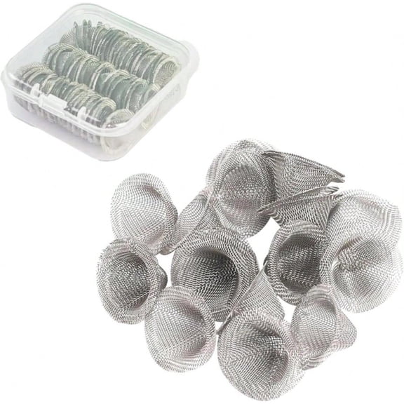 50 Pieces Pipe Screens 1 2 Inch Stainless Steel Bowl Screens Filters Conical Design Metal Filters 0 5 Inch Mini Metal Clean Screen Reusable Filters Self Adjustable Size Filter