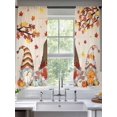 thumbnail image 2 of Fall Sheer Curtains 63 Inch Length 2 Panels Set for Living Room/Bedroom, Orange Pumpkins Thanksgiving Gnomes Autumn Maple Leaf Curtain Sheers Drapes Rod Pocket Curtains Window Treatment 52''x63''x2, 2 of 7