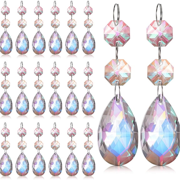 20pcs Chandelier Crystal Replacement Rainbow Teardrop Crystal Chandelier Accessories Beads