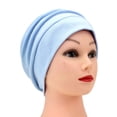 thumbnail image 2 of Hold'em Slouchy Turban Chemo Cancer Patients Soft Blend Material Cap for Female Adult - Light Blue, 2 of 7
