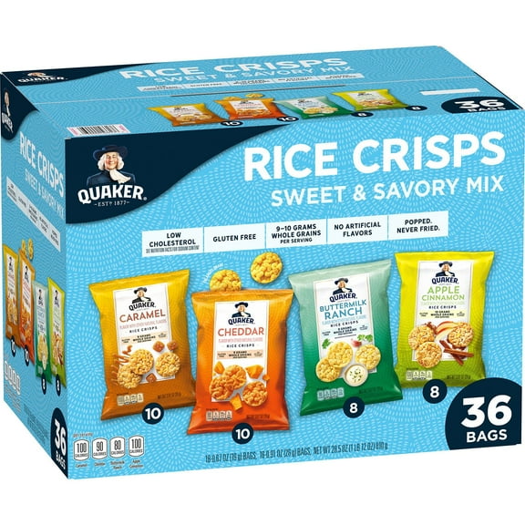 Quaker Rice Crisps Variety Pack 36 pk.