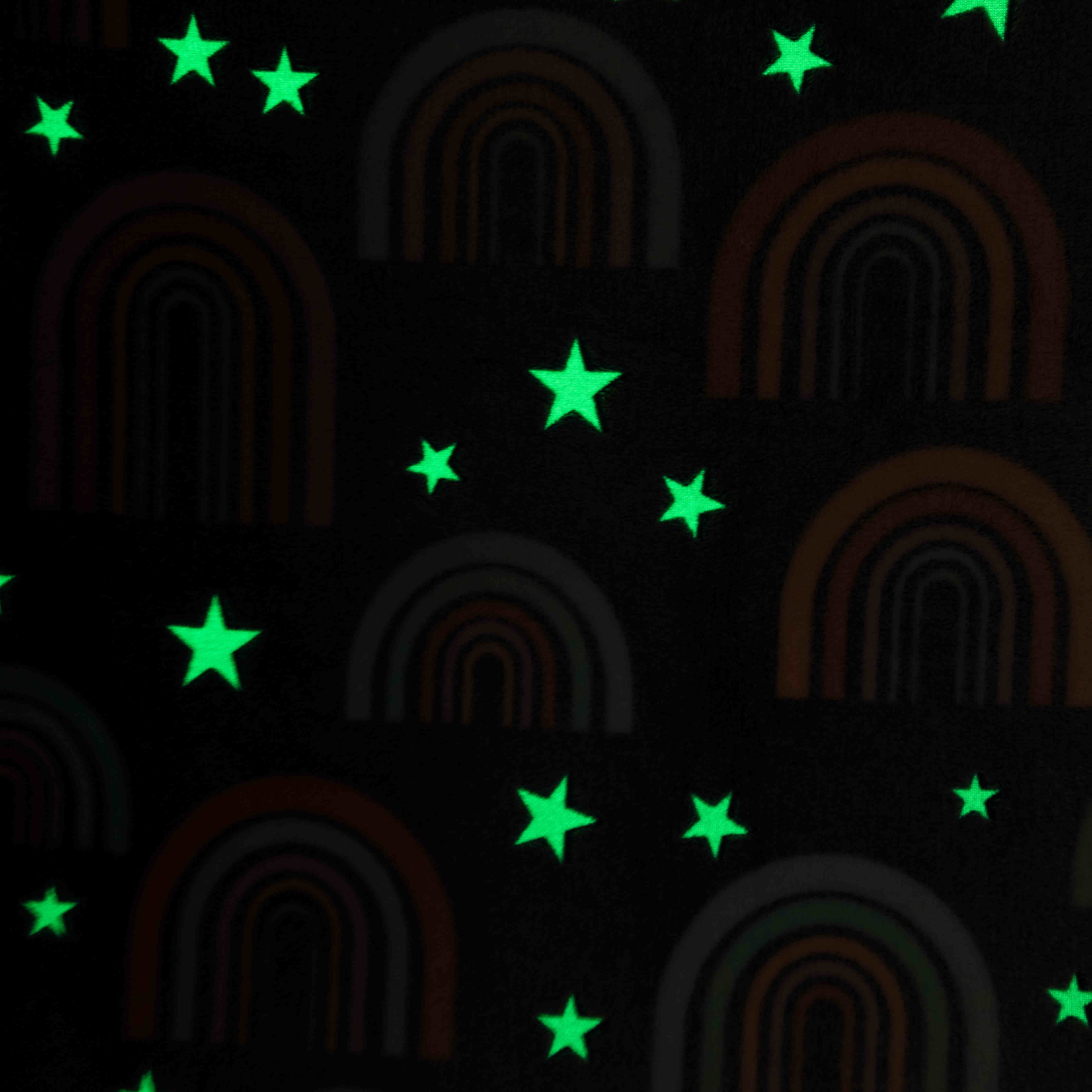 Your Zone Navy Rainbow Glow-in-the-Dark Child's Oversized Throw Blanket, 50 in x 72 in