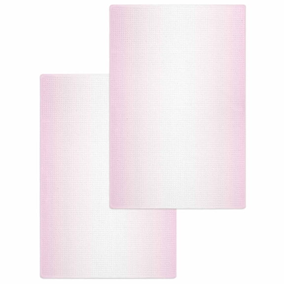 Pink Ombre Hand Towels Set, Waffle Weave Kitchen Towels 2 Pieces, Pink White Gradient Modern Abstract Art Microfiber Hair Face Bath Tea Towel Absorbent Quick Drying Cleaning Dish Cloths, 15.7"x23.6"