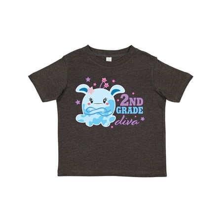 

Inktastic 2nd Grade Diva with Cute Blue Monster Gift Toddler Toddler Girl T-Shirt