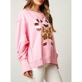 thumbnail image 6 of FEORJGP Women Christmas Cute Sweatshirts Long Sleeve Pullovers Sequin Candy Cane Print Jumpers Crew Neck Hoodies Loose Casual Spring Fall Tops Streetwear, 6 of 8