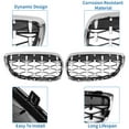 thumbnail image 4 of Unique Bargains No.51137157277/51137157278 Front Hood Bumper Grille Grill for BMW 3 Series Left Right 1 Pair Silver Tone, 4 of 7
