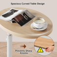thumbnail image 5 of TV Tray Table with Infinite Adjustable Height - C-Shaped Sofa End Side Table for Snack Laptop Desk Small Spaces (White), 5 of 18