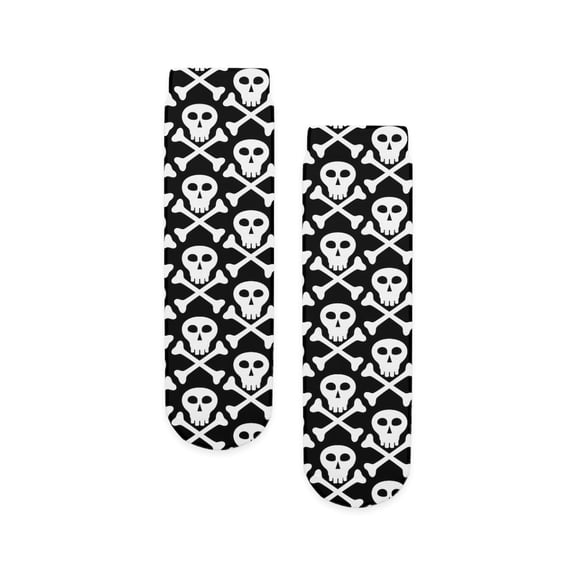 CafePress - Skull And Crossbones Pattern - Unisex Novelty Printed Crew Kids Socks