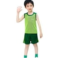 thumbnail image 2 of MHZLDYZ Toddler Boy Clothes 3T Toddler Boys Girls Sleeveless Fashion Patchwork Color Breathable Mesh Cool Tops Shorts 2Pcs Sports Outfits Clothes Set Toddler Boys Summer Clothes (Green,110), 2 of 5