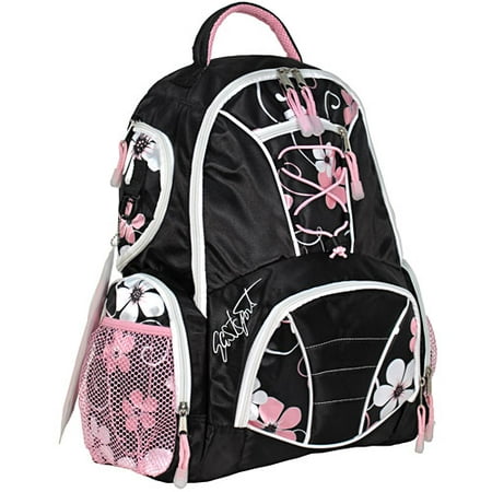 Shiny Floral-Print Backpack