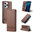 thumbnail image 1 of SaniMore for iPhone 14 Pro Max 6.7" PU Leather Case, Solid Color Magnetic Closure Flip Wallet Cover Built-in 3 Card Slots & Multi-Angle Kickstand Full Body Protective Shell, Brown, 1 of 8