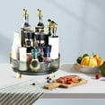 thumbnail image 2 of 360 Degree Rotating Turntable Organizer Storage Tray Spice Rack Decorative Serving Tray for Countertop Bathroom Room Green, 2 of 7