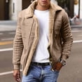thumbnail image 2 of uikmnh Mens Winter Coats Men's Casual Cardigan Solid Color Zipper Wool Long Sleeve Turn-down Collar Coat Size:2XL, 2 of 4