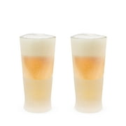 Host Freeze Beer Freezer Gel Chiller Double Wall Frozen Pint Set of 2, 16 oz, White Glass 2-Pack