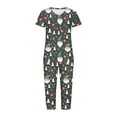 thumbnail image 4 of Censtreet Christmas Women's Pajama Set Short Sleeve Shirt and Capri Pants Sleepwear Pjs Sets with Pockets Multiple choices for families, 4 of 5