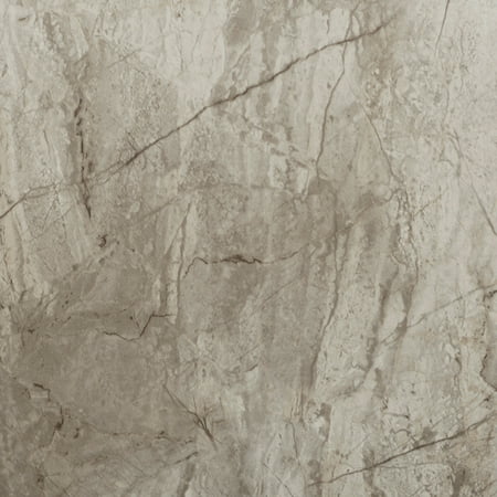 Dundee Deco Peel and Stick Vinyl Flooring, Taupe Faux Marble Patina Vinyl Floor Tiles, 12" x 24" each, 2 sq.ft.