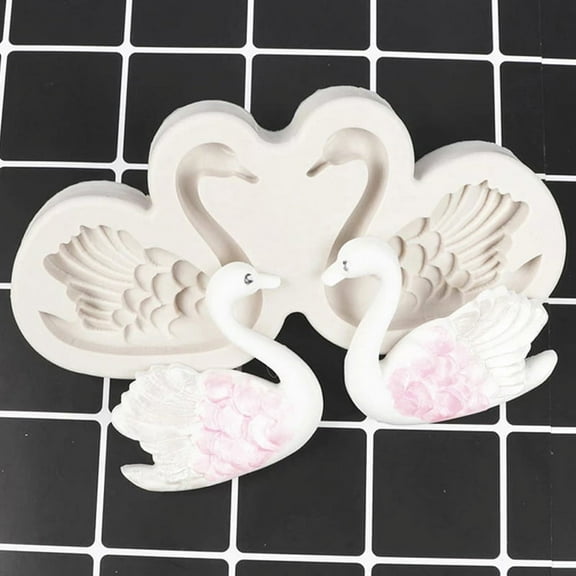Silicone Couple Swan Mold Fondant Cake Decoration Mould Soap MoldsB KsK1CAWOWA
