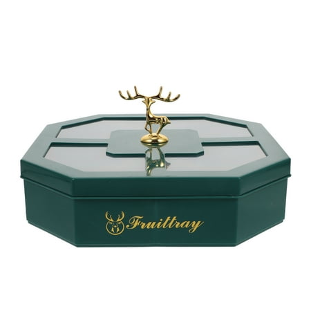 

1pc Decorative Food Storage Tray Snacks Plate Candy Tray Multi-grid Tray (Green)