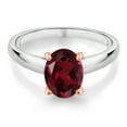 thumbnail image 2 of Gem Stone King 2.00 Ct Oval Red Rhodolite Garnet 10K White and Rose Gold Ring (Size 5), 2 of 4